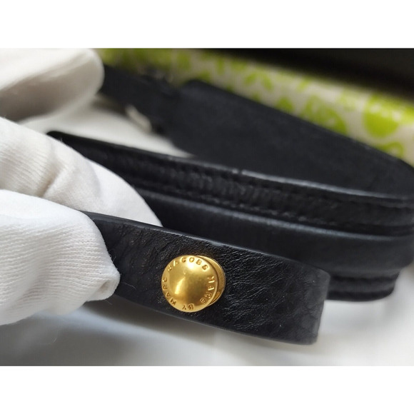 Marc by Marc Jacobs Black Pebbled Leather Pushlock Flap Closure Crossbody Bag - Picture 16 of 16